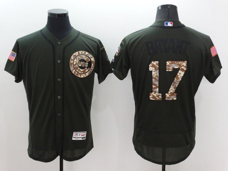 Men Chicago Cubs 17 Bryant Green Elite 2021 MLB Jerseys